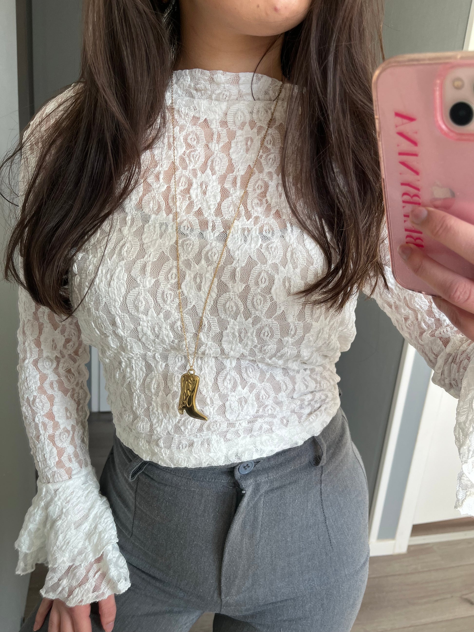 Lange cowboylaars ketting I goud