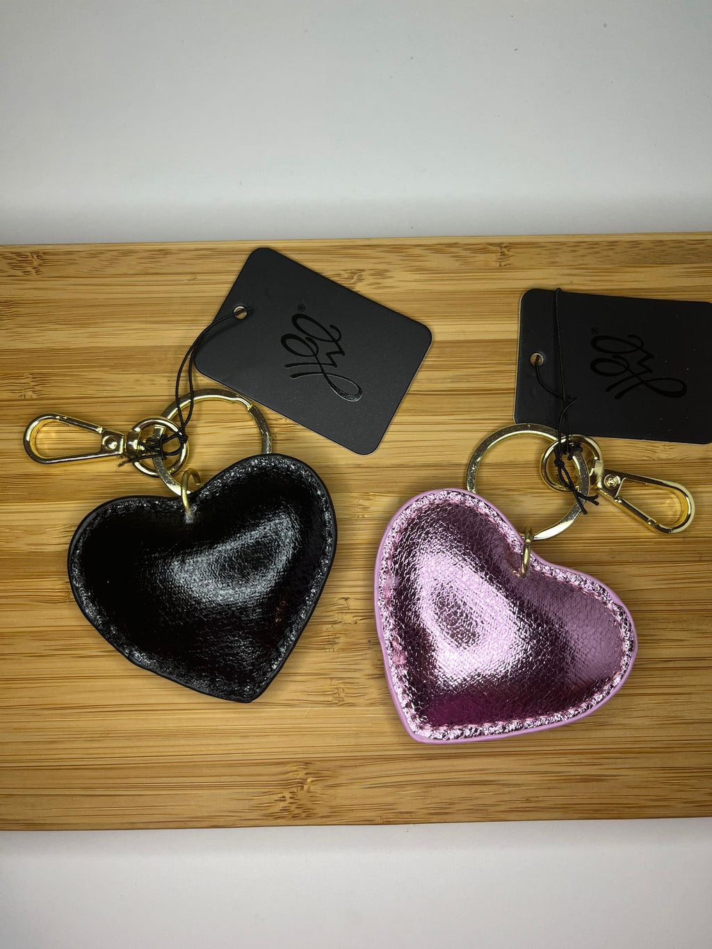 Hartjes sleutelhanger metallic