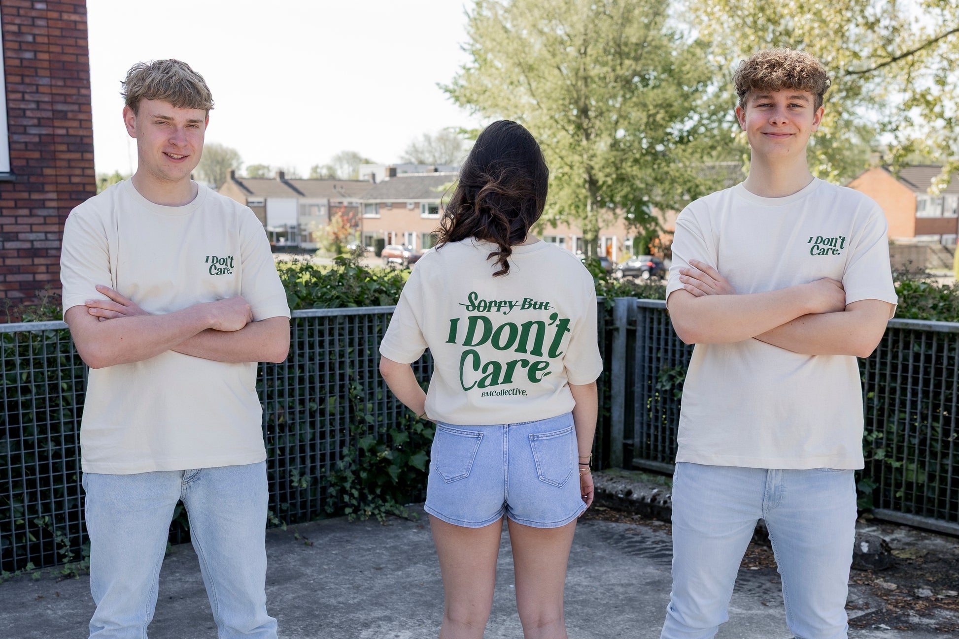 Mannen shirt - I don't care groen