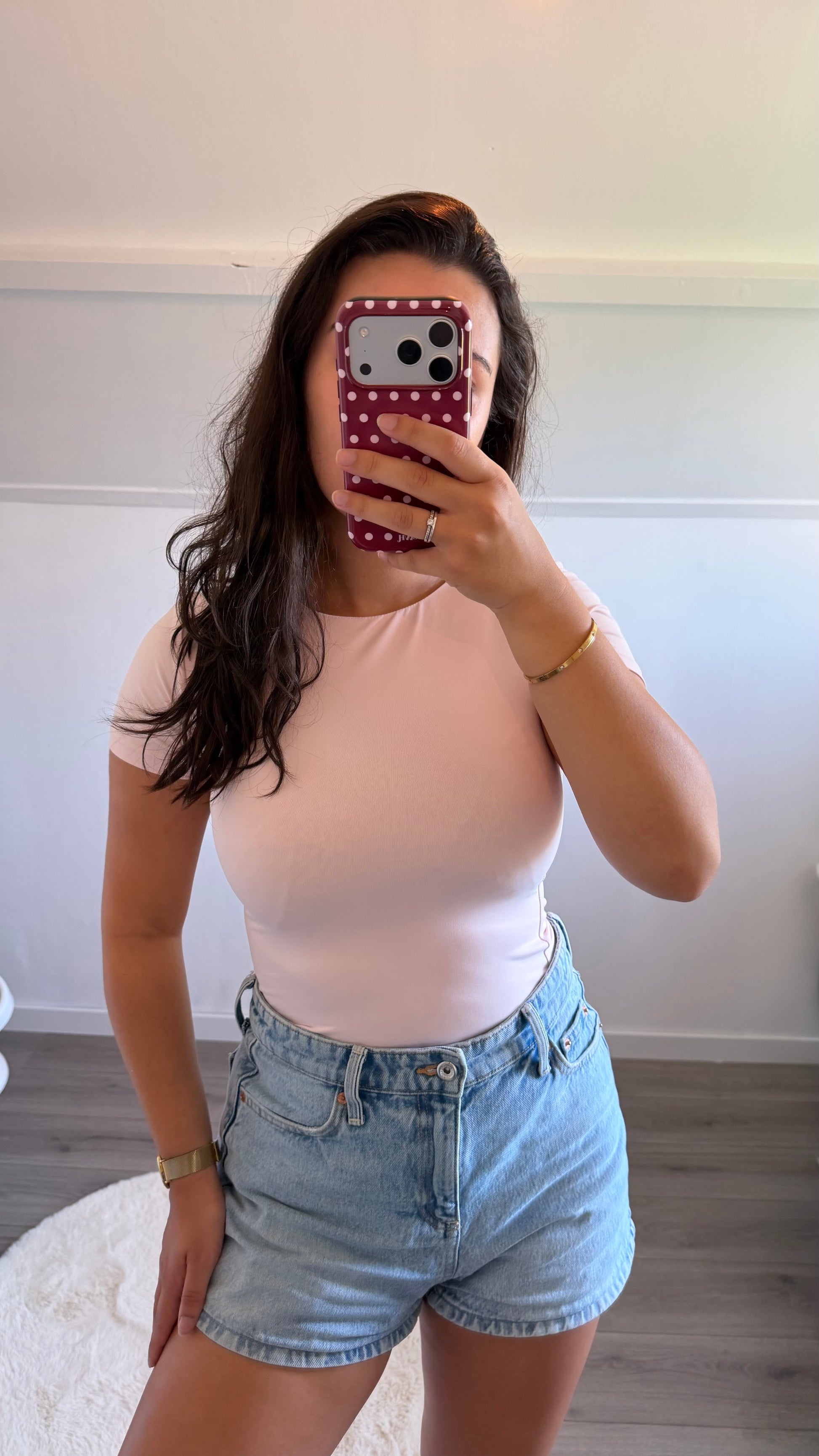 T-shirt body licht roze