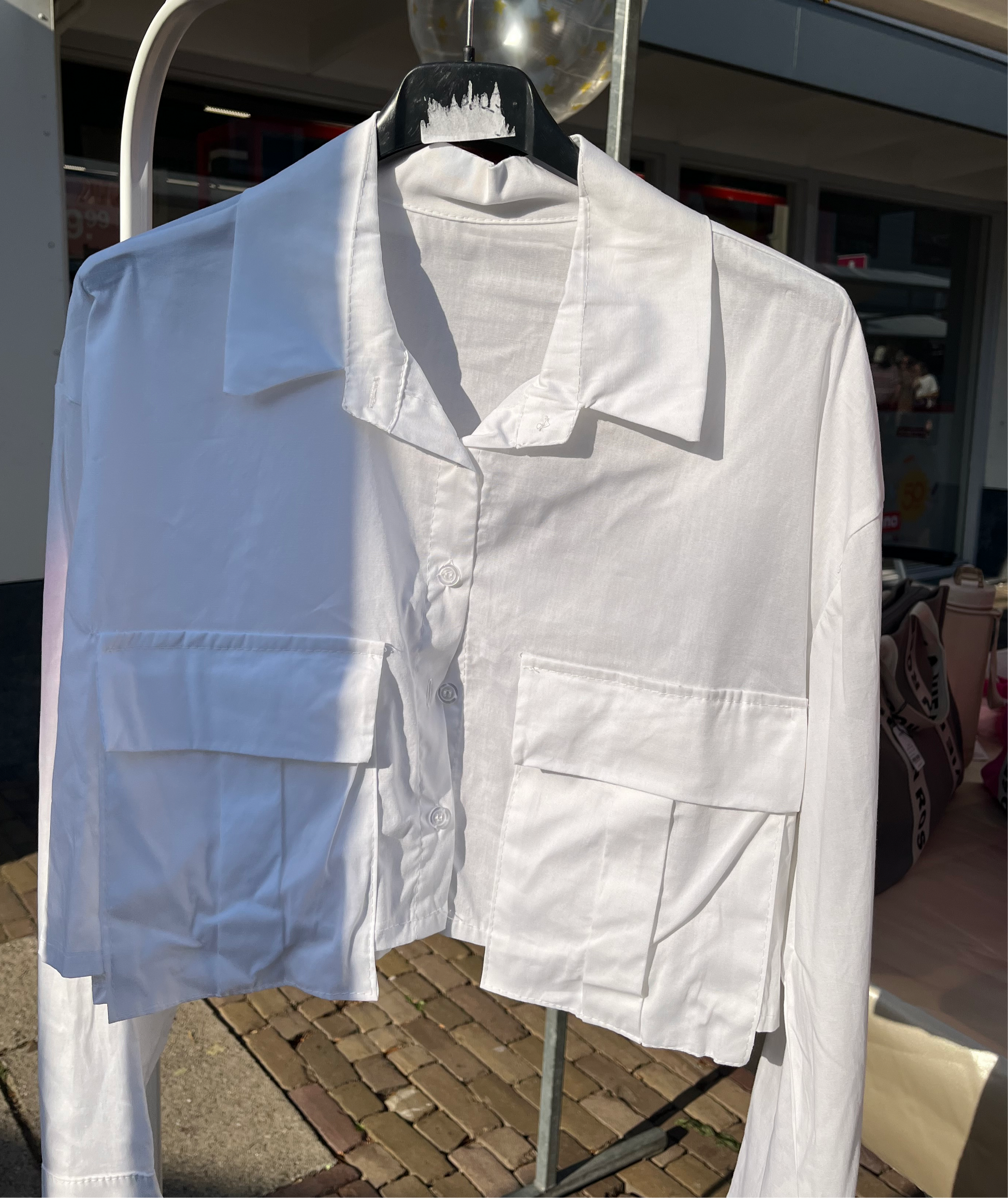 Blouse - Witte cropped blouse