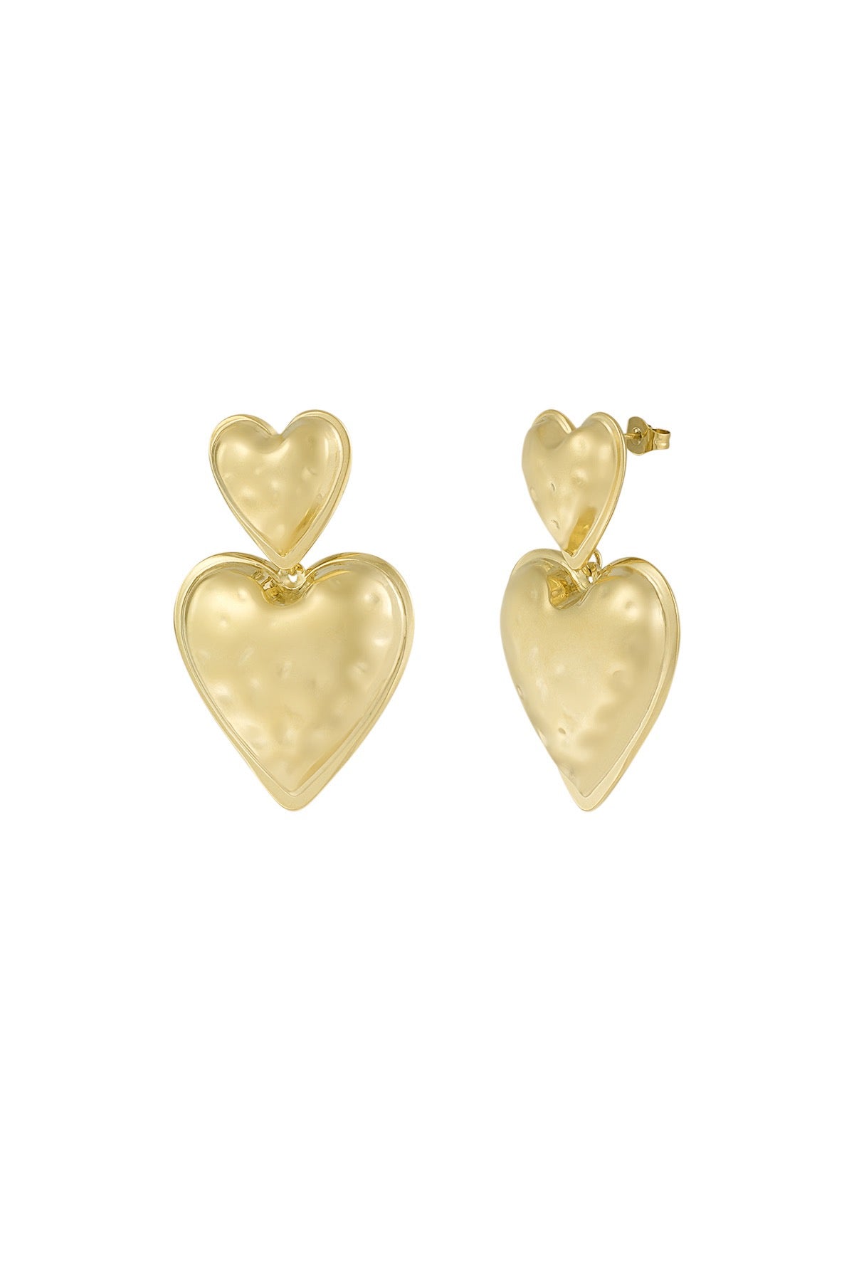 Heart duo oorbellen