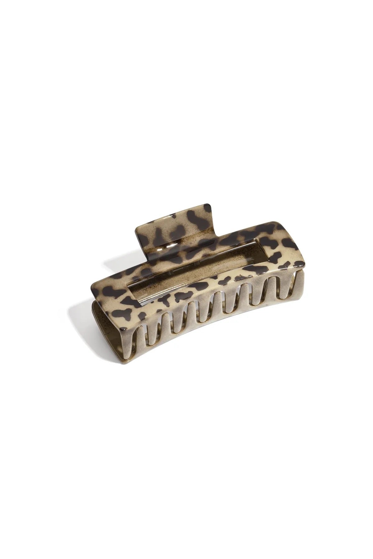 Khaki luipaard print haarclip