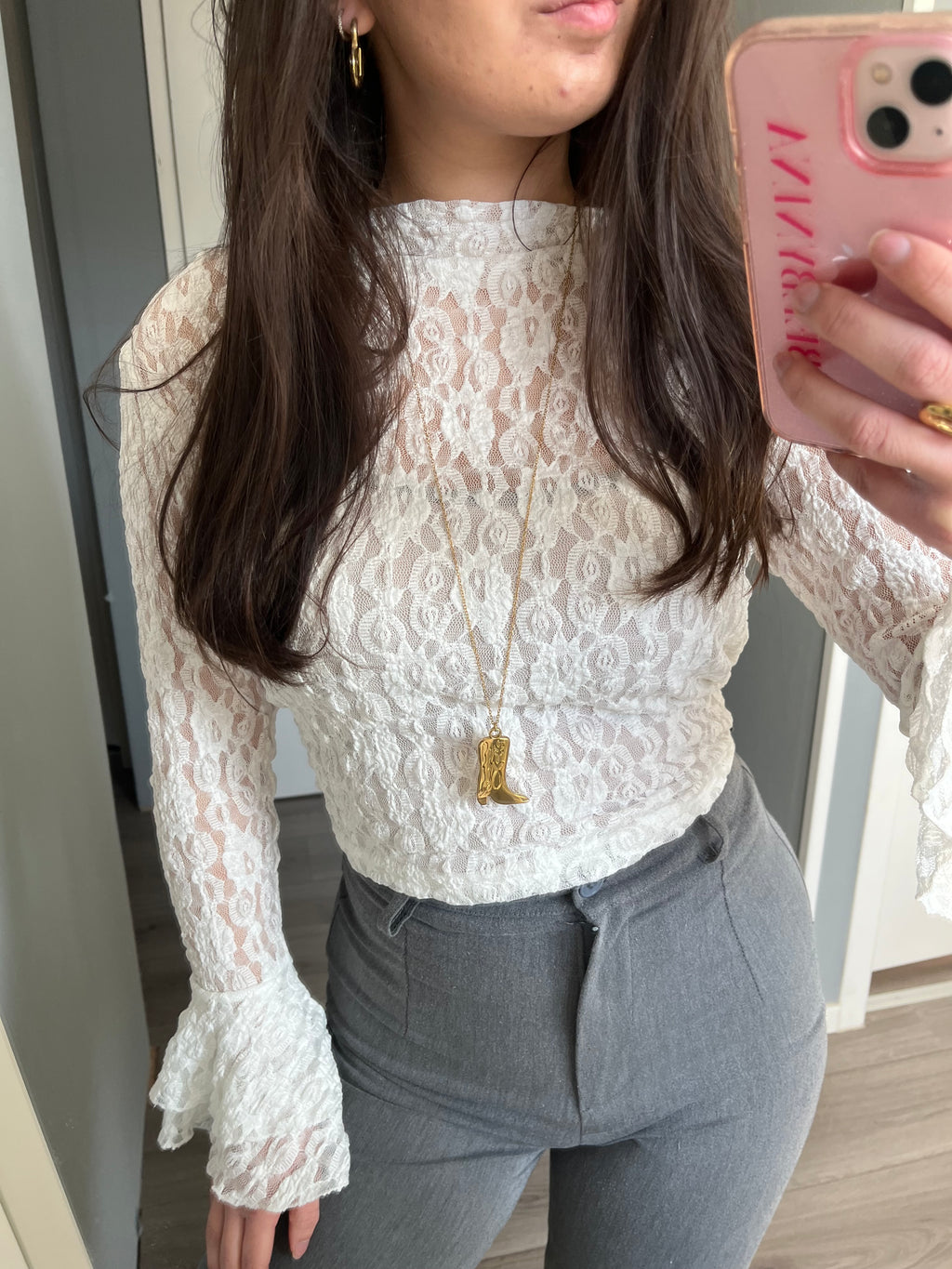 Lange cowboylaars ketting I goud