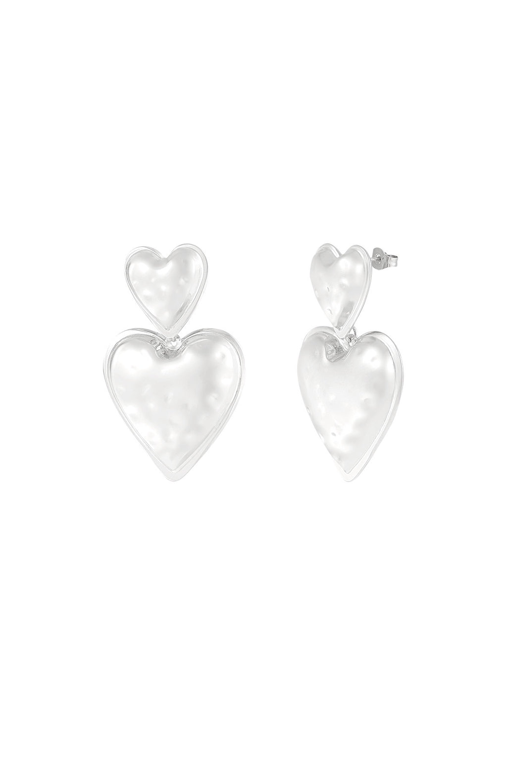 Heart duo oorbellen