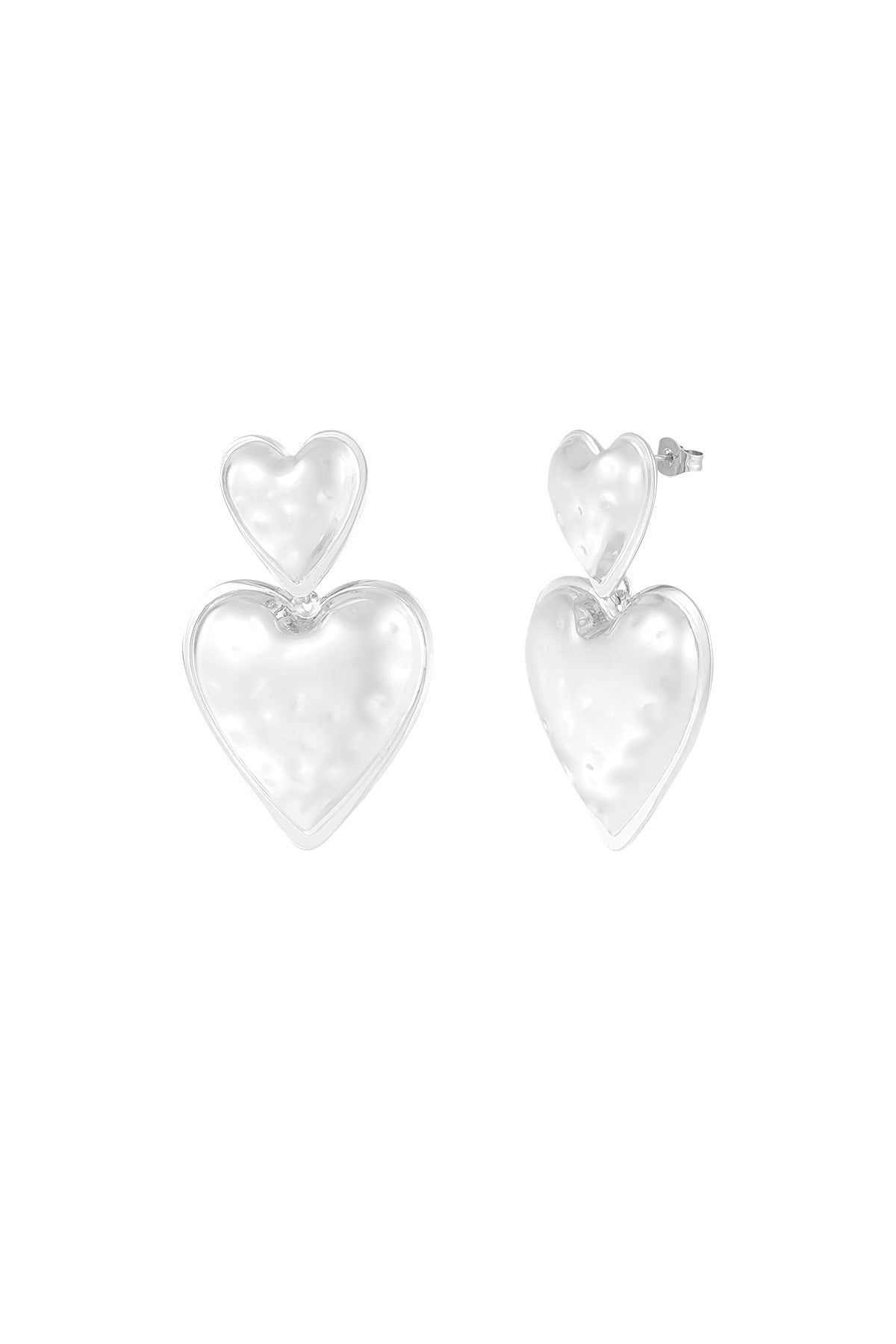 Heart duo oorbellen