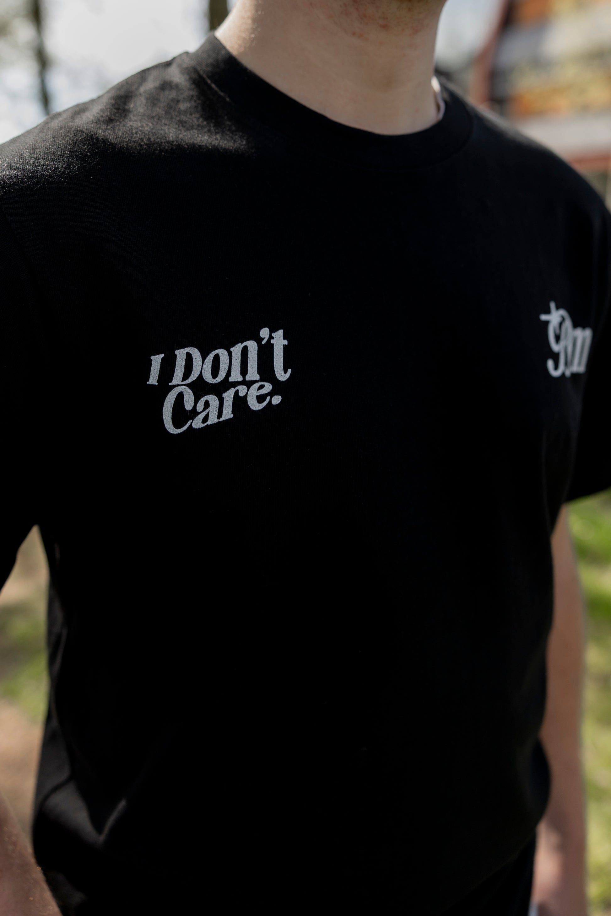 Mannen shirt - I don't care zwart