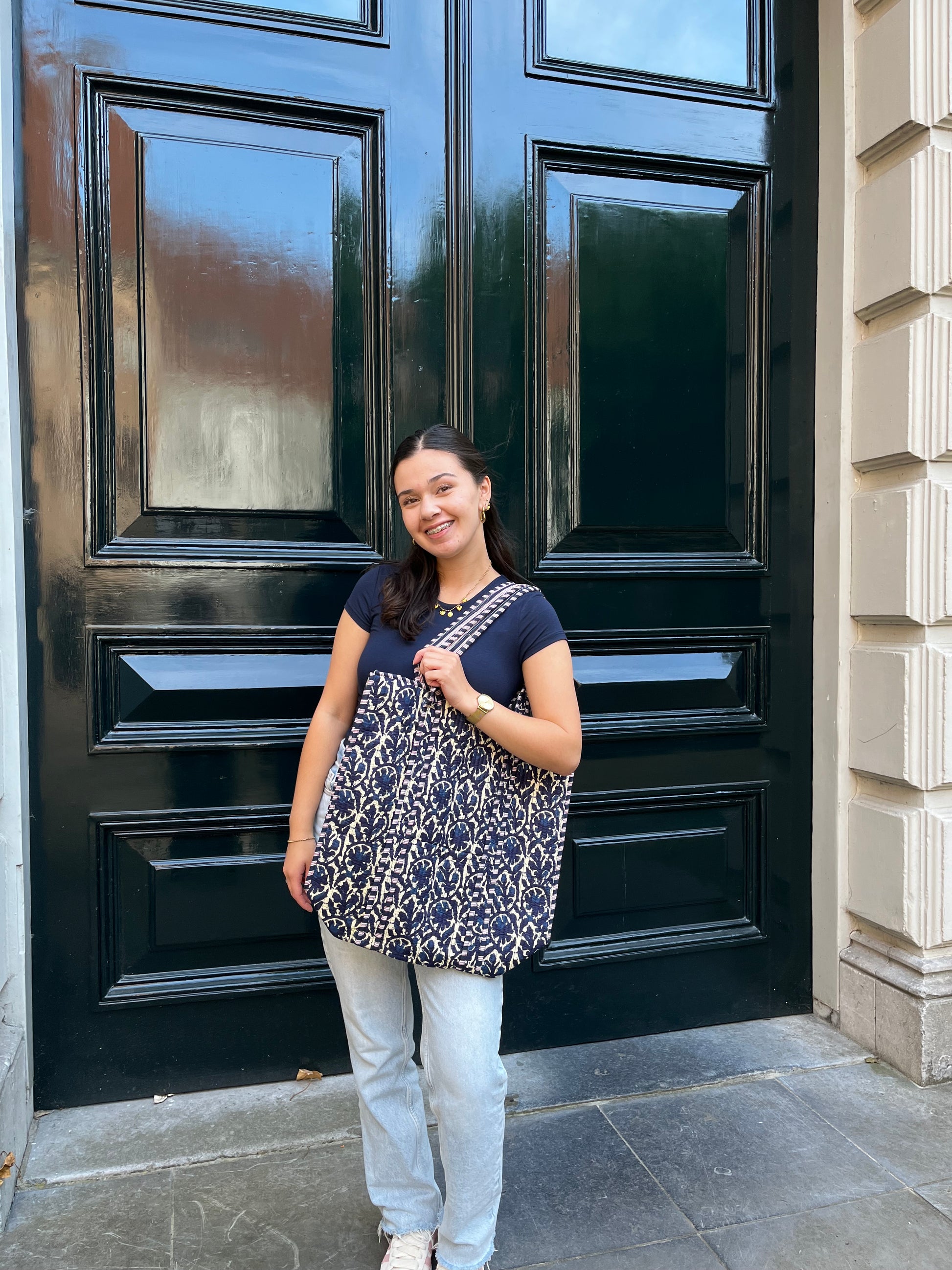 Shopper tote bag blauw