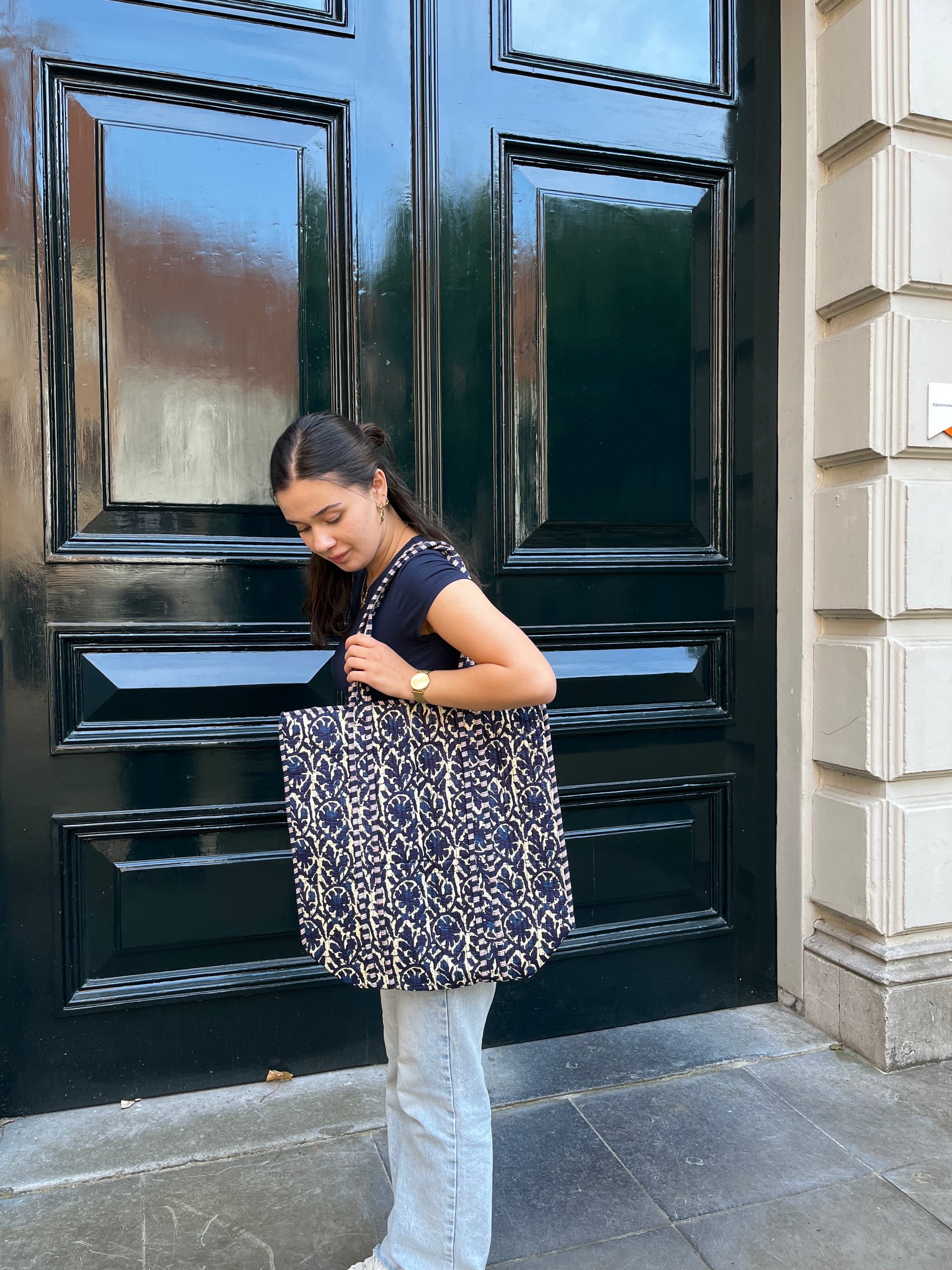 Shopper tote bag blauw