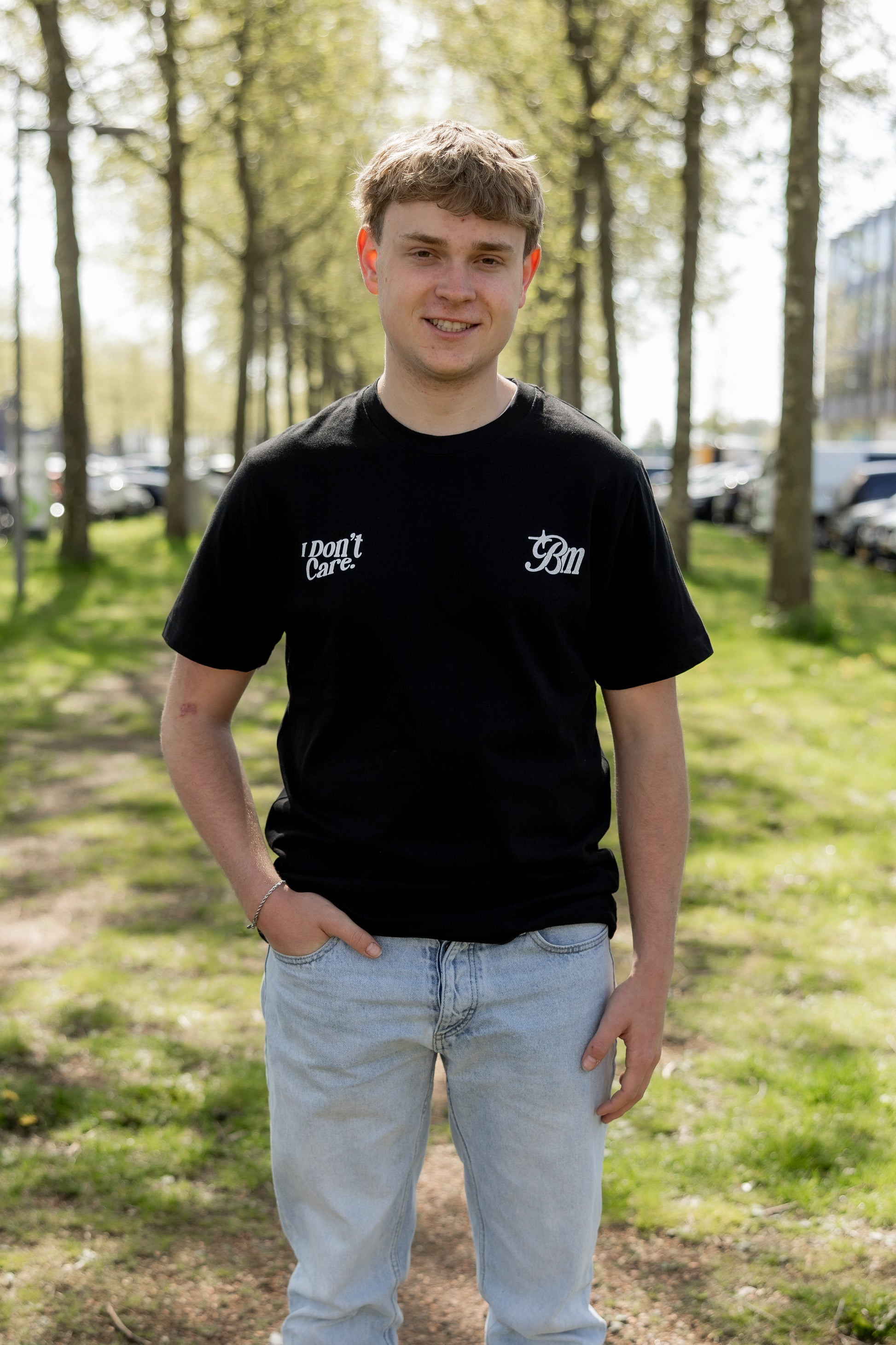 Mannen shirt - I don't care zwart