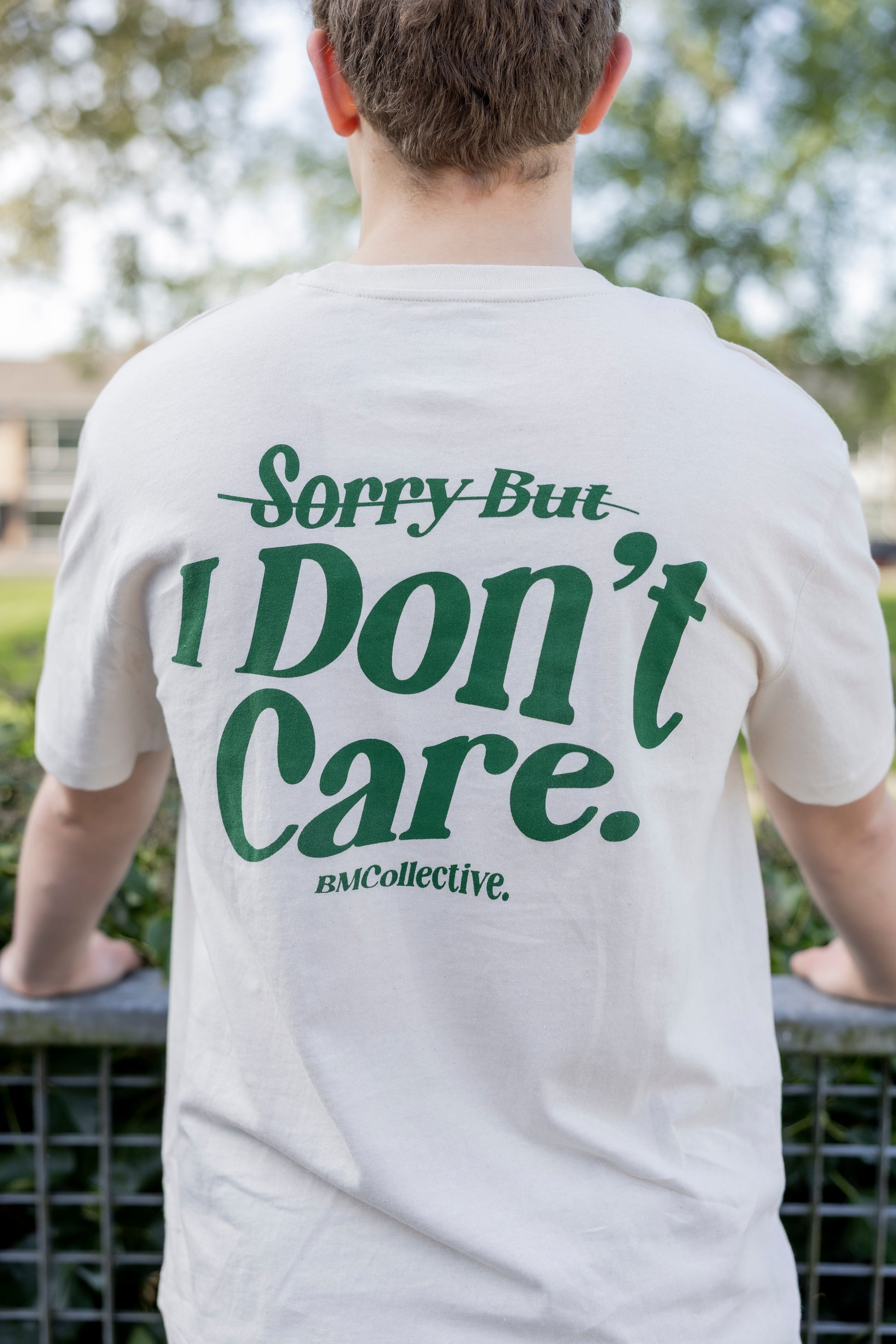 Mannen shirt - I don't care groen