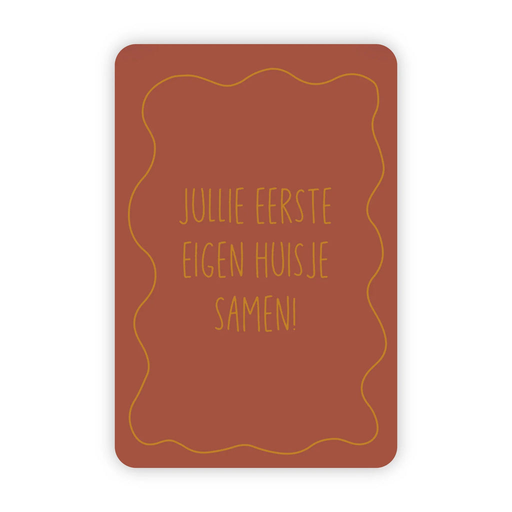 Wenskaart eigen huisje met goudfolie
