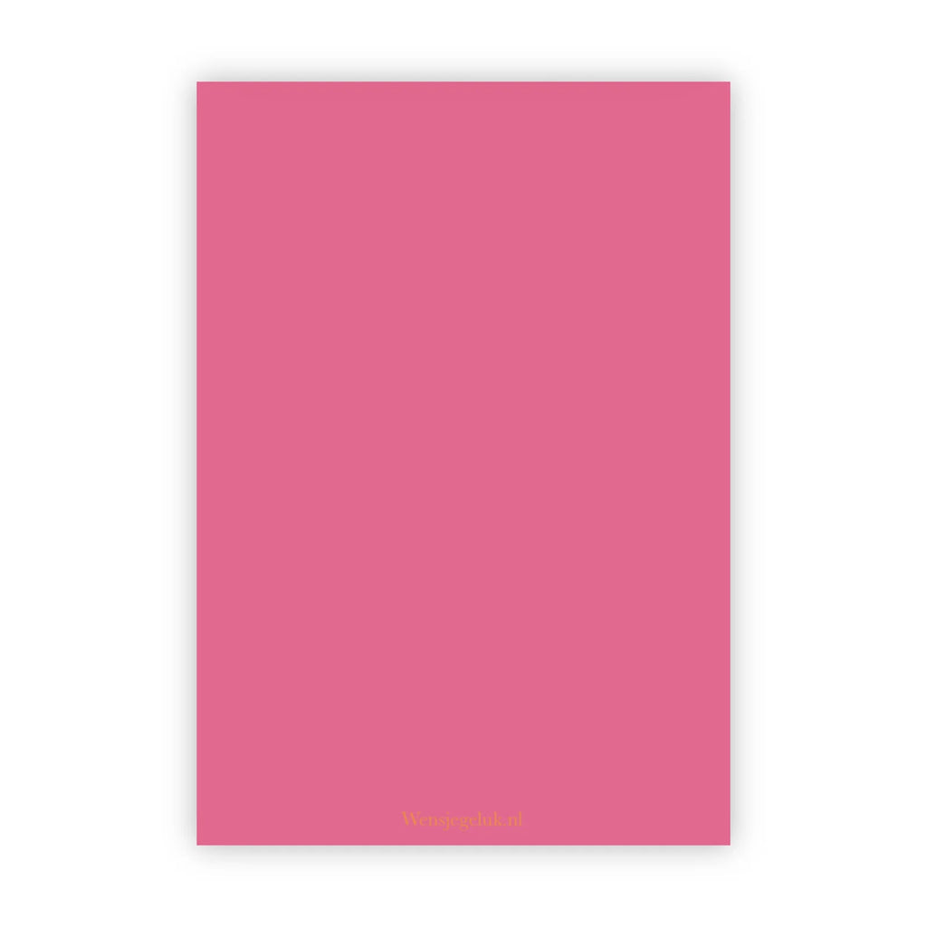 Wenskaart hiep hiep hoera roze