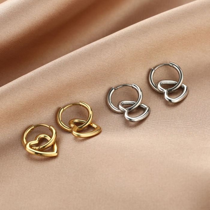 Heart drop hoops