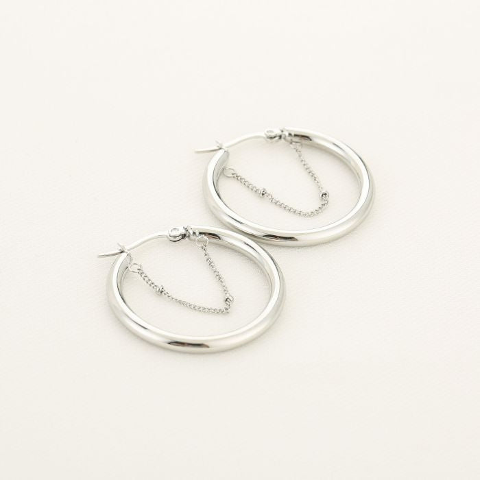 Hoop met ketting zilver I M