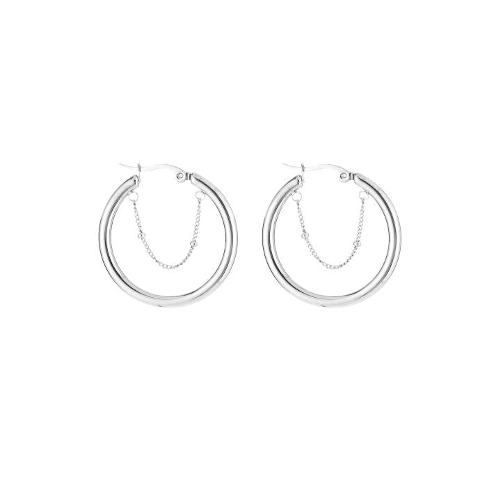 Hoop met ketting zilver I M