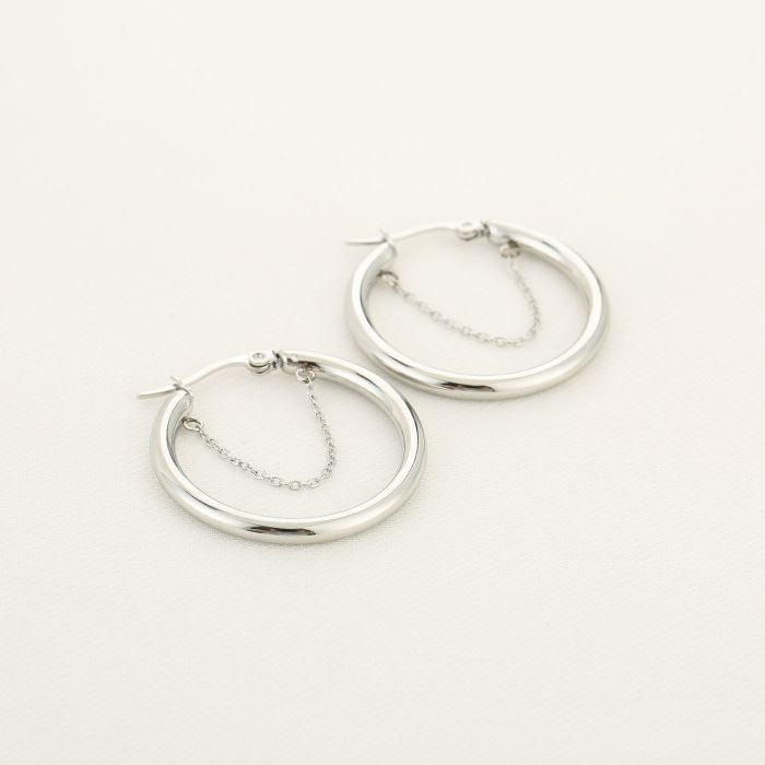 Hoop met ketting zilver I S