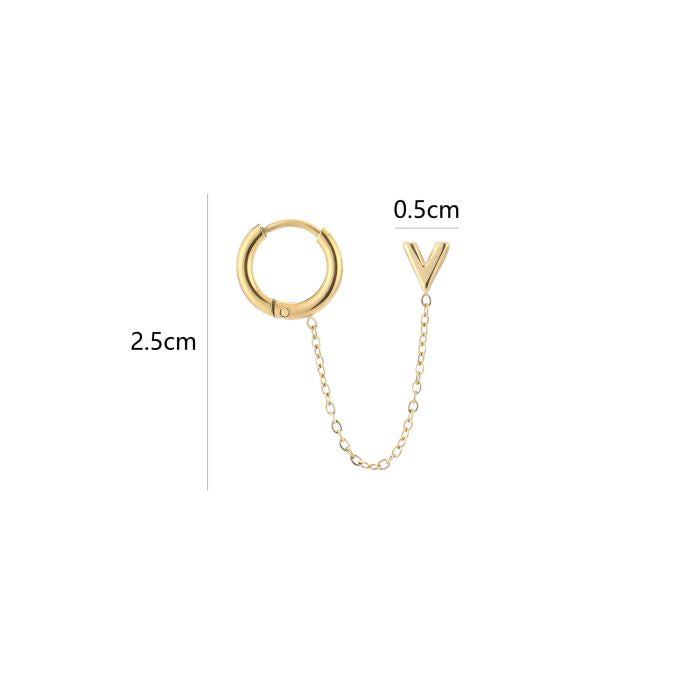 Dubbele oorbel met stud