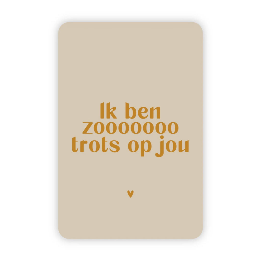 Wenskaart ik ben zo trots op jou goudfolie